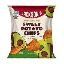 (미국과자) Jackson s 고구마 케틀 칩 버라이어티 팩(5oz 4개 팩), 스파이시 토마틸로/아보 오일 (1.5 oz  10 카운