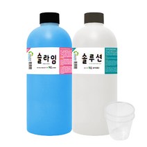 (사은품증정) 슬라임만들기 낱색세트 1000ml KIT 스노우키즈 직접 만드는 수제 액체괴물 액괴, 슬라임1000ml(블루세트)+사은품:디스펜서2개