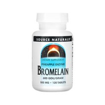 소스내츄럴 브로멜라인 Bromelain 600GDU 500mg 칼슘 대용량 120정, 600GDU 500mg 120정, 1개