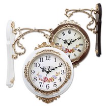 북유럽풍 벽걸이 양면시계 인테리어 디자인 거실 벽시계, 04.오로라 양면시계, 화이트