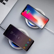 상세페이지 참조 아이폰 8 XR 11 V50 삼성 갤럭시 S8 S9 노트8 노트9 애플 에어팟 2 고속 급속 무선 충전 패드 충전기 5핀 케이블 포함, 화이트