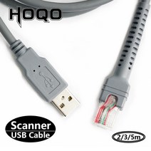 2M 바코드 스캐너 USB 케이블 LS2208/A LI2208 LS4278 STB4278 LI4278 to RJ45 Symbol Zebra Motorola 6FT Flatted 포, [01] 2m