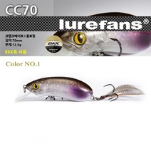 루어팬스 크랭크베이트 CC70 BKK훅 하드베이트 배스루어, no1