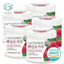 푸른들판 국내산 백년초 분말 180gx5통 선인장 열매 가루 100%, 5개, 180g