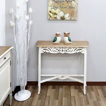 트리앙 콘솔 (화이트) 90x28cm 폭좁은 현관 복도 거실 작은 미니 모던 프렌치 엔틱 서랍 포인트 가구