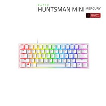 RAZER Huntsman Mini Linear Mercury US 헌츠맨미니 리니어 머큐리(60% PBT키캡), 머큐리 화이트, 레이저 헌츠맨 미니 리니어 머큐리 영문각인, 텐키리스
