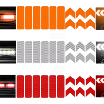 스코라 야간 고휘도 반사 스티커 테이프 36개입 혼합 색상 차량 차동자 자전거 안전표시, 황색+레드+실버