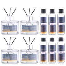 레이나퍼퓸 공병4개+리필150mlx6+스틱6세트+선물박스, 투명병4개_라일락6개