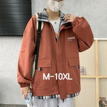 쥬엔리치 남자 빅사이즈 자켓 점퍼 체크 캐주얼 집업 남성 잠바 바람막이 M-10XL