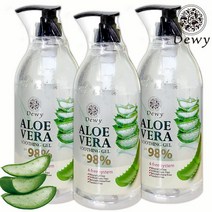 듀이 리얼촉촉 알로에베라 수딩젤 3개 98% 1000ml 대용량 펌프 알로에수딩젤