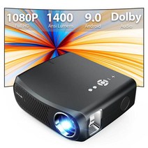 빔프로젝터 비디오 프로젝터 4K 1400ANSI 루멘 업그레이드 900DAB 안드로이드 9.0 블루투스 5.0 야외용, 02 A12AB Pro_02 미국 플러그