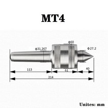 목공 탁상 소형Mohs 합금 MT2 회전 움직일 수있는 골무 소형 선반 높은 정밀도 CNC 공작 기계, 03 MT4_01 Mohs HRC60