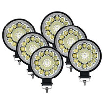 미니빔프로젝터 휴대용 블루투스 미러링 프로젝트 LED 바 오프로드 4x4 스포트라이트 12V 24V 작업 조명 지프트럭 보트 자동차 트랙터 SUV ATV 바라 미니 헤드라이트 12, 6개 라운드 84W