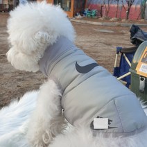 강아지 스카치 패딩조끼 명품옷, 그레이