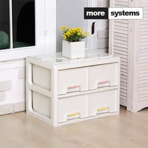 [모아시스템즈] 베이비 서랍장 2단 (트윈2)/플라스틱 수납장 정리함 옷정리함, 상세 설명 참조