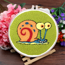 오꿈 펀치니들 패키지 자수 수예 kit, 04 달팽이, 15cm