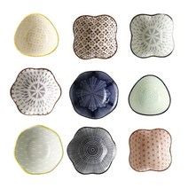 Jin Zhong Tai 일본식 세라믹 찬기 9종 세트, 1개, 세트 B