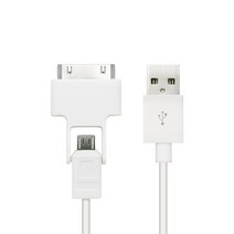 BiLe LG X300/X400/X401/X500 iOS 30P/micro 5P 2in1 충전 케이블, 1개, BiLeNT237-케이블 화이트