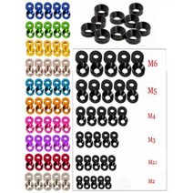 고압 세차건 10개 알루미늄 와셔 M2 M2.5 M3 M4 M5 M6 양극 처리 된 카운터 싱크 헤드 볼트 가스켓, M3_Gray