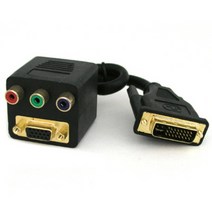 케이블 젠더 OKG2266 DVI 분배기 DVD 1포트 D SUB 1포트 DVI I 지원 동시 분배 불가