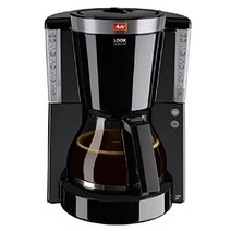 독일 수입 Melitta 1011-04 유리 용기가 있는 필터 커피 머신 AromaSelector 블랙 커피 머신 LOOK IV SELECTION 플라스틱 1.2리터, 검은 색, 보온병, 하나의