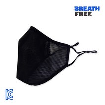 통기성 좋은 브레스프리 마스크 KC인증 방수마스크 쿨링건조 숨쉬기 편안함, 블랙 M
