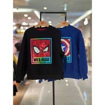 코코리따 아동 남아 레인보우 반전 스팽글 마블 스파이더맨 캡틴 아메리카 기모 맨투맨 티셔츠 CEMA21DM1 NC강서점