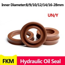 FKM UN Y형 방사형 샤프트 씰 (IDxODxTHK) ID 8-28mm 불소 고무 피스톤 로드 싱글 립 U자형 컵, 20x40x10(1pcs)