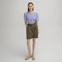 나인 (PT-5338)모던 핀턱 하프 팬츠S