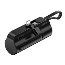 볼크 듀얼v 미니 보조배터리 아이폰 타입 5000mAh, 블랙