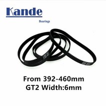 기계 타이밍 벨트 호환 3D 프린터 부품 GT2 6mm 폐 루프 고무 392 396 400 406 410 420 426 430 436 440 444 450 454 460mm 2GT, [01] 1 개, [10] 2GT-460mm-width 6mm