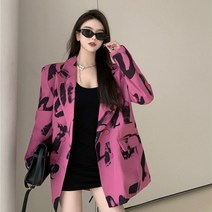 여자가을자켓 오버핏 자켓 레터링 여성