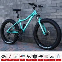 팻 바이크 펫 자전거 출퇴근 용 댐핑이 없는 24/26 인치 로우 기어 프론트 포크 가변 속도 오프로드 비치, 24 inch, 01 1_01 24 inch_03 24