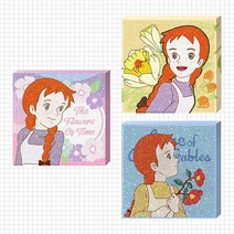 diy보석십자수 3D 빨강머리앤 캔버스 3종 중 1개 (25x25cm) ADS- 2909381EA, 본상품선택, 꽃의 시간