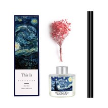 디스이즈 명화 디퓨저 120ml + 드라이플라워 세트, 라임바질만다린
