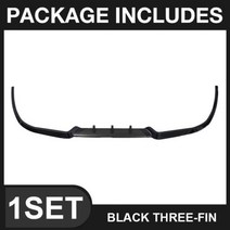 앞 범퍼 스포일러 보호 플레이트 립 키트 장식 스트립 턱 셔블 자동차 개조 액세서리 판매, Black three-fin