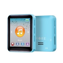 MP3 음악 플레이어 외부 재생 Walkman MP4 소형 및 휴대용 미니 스크린 P4 카드 녹음 다기능, 푸른, 64GB