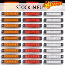 자동차 외장 조명 12V / 24V LED 6 SMD 빨간색/흰색/노란색/파란색/녹색 LED 자동차 버스 트럭 사이드 라이트 낮은 LED 트레일러 경고등, 1 Pcs, Red(24V)