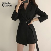 나도퀸 지젤 노버튼 벨티드 하프 자켓***판매자 퀸앤조이***