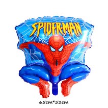 스파이더맨 테마 어린이 생일 용품 3D 그레이트 스파이더 호일 풍선 일회용 식기 냅킨 컵 파티 장식, [01] 기타 (ae˚) frequ, [16] Comic Balloon - 1pcs