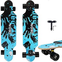 롱보드 스케이트보드 78.7cm(31인치) 롱보드 컴플리트 카빙 크루저 스케이트보드 크루징 카빙 프리스타일 및 다운힐용 T-툴 포함, BLUE
