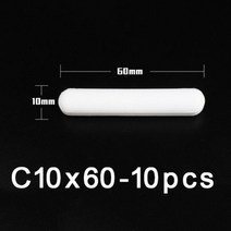 PTFE-자석 교반기 막대 원통형 올리브 자석 믹서 화이트 스핀 바 다양한 크기 가능 10 개, C10x60mm-10pcs