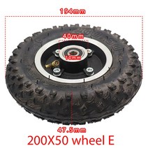 200x50 전기 스쿠터 타이어 휠 Hub8 quot스쿠터 인플레이션 자동차 알루미늄 합금 공압, [08] wheel E
