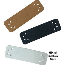 에대꽃과 수제 선물 레이블 농촌 Pu 가죽 손으로 만든 태그 자연 꽃 로고 모자수제, 13 Mixed colors 12pcs
