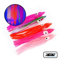 쯔리메이진 꼴뚜기루어 10cm(5개입) 5color 갈치 칼치 문어 농어 우럭 선상 낚시 채비 소품, 레드(5개입)