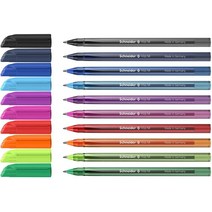 Schneider Vizz M 미디엄 볼펜 1.0mm 투명 배럴 다양한 잉크 색상 펜 10개 팩 102290, 10 Count (Pack of 1)_Multicolo