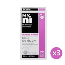 일동제약 여성 멀티비타민 미네랄 종합 비타민 영양제 아연 셀레늄 엽산 비오틴 철분 요오드 B1 B2 B6 B12 A D E 20대 30대 40대 50대 갱년기 여자 청소년 멀티미네랄 건강기능식품 선물 추천, 3개, 60정