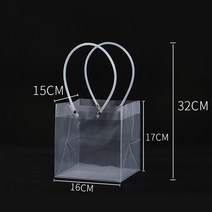 포장 케이스 플라워 핸드백 투명 방수 꽃다발 포장 박스 꽃꽂이 가방 pvc 선물 꽃 예술 제작가능, 04 【1개】투명 사각형 소