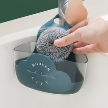 수세미 거치대 구름모양 이중구조 물빠짐, 다크그린