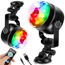 [업데이트] Litake USB 파티 조명 LED 디스코 볼 라이트 흡착판 6w 7가지 패턴 사운드 활성화 원격 DJ 디스코 무대 스트로브 조명 파티 자동차 댄스 크리스마스 홈